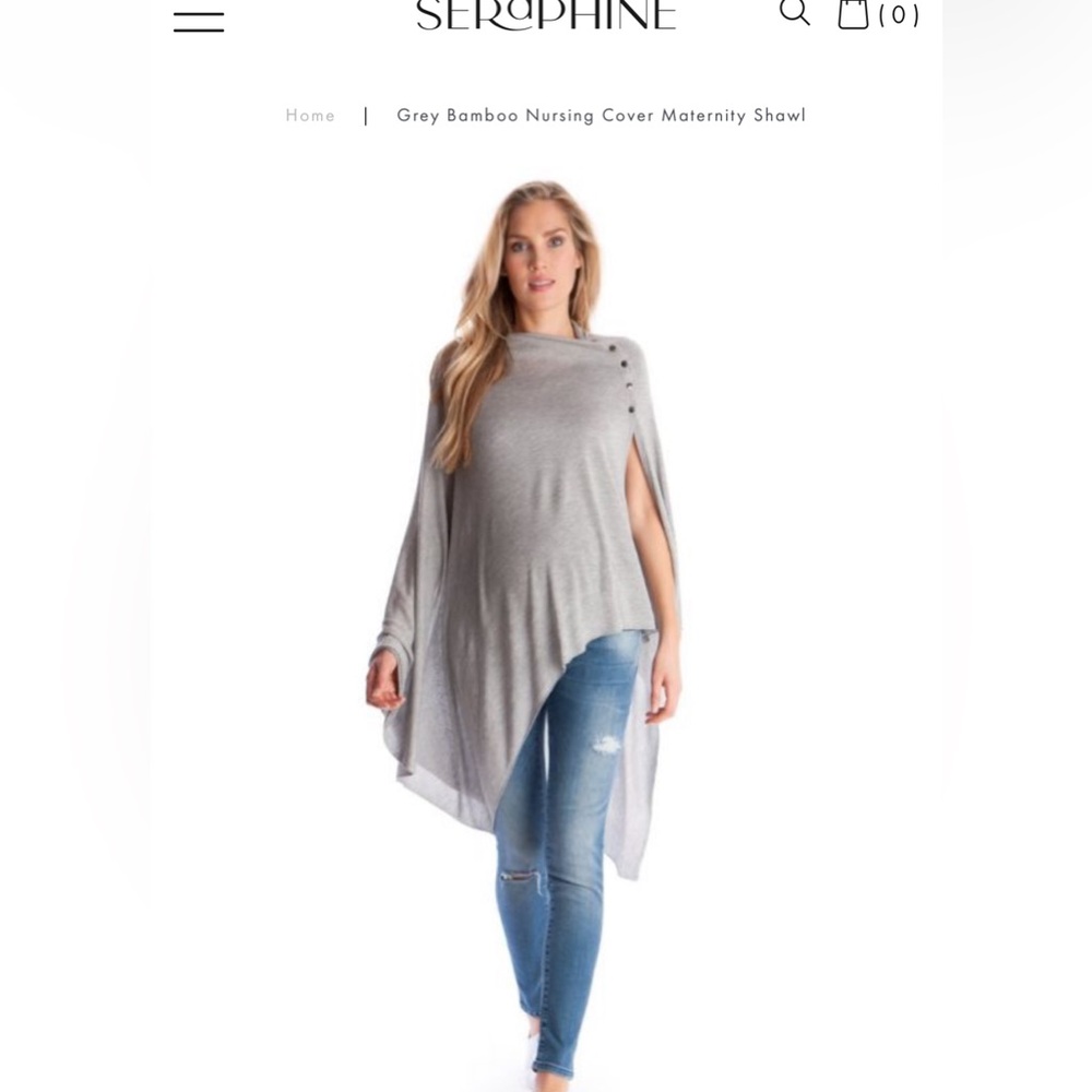 Seraphine Gray Bamboo Nursing Cover Maternity Shawl